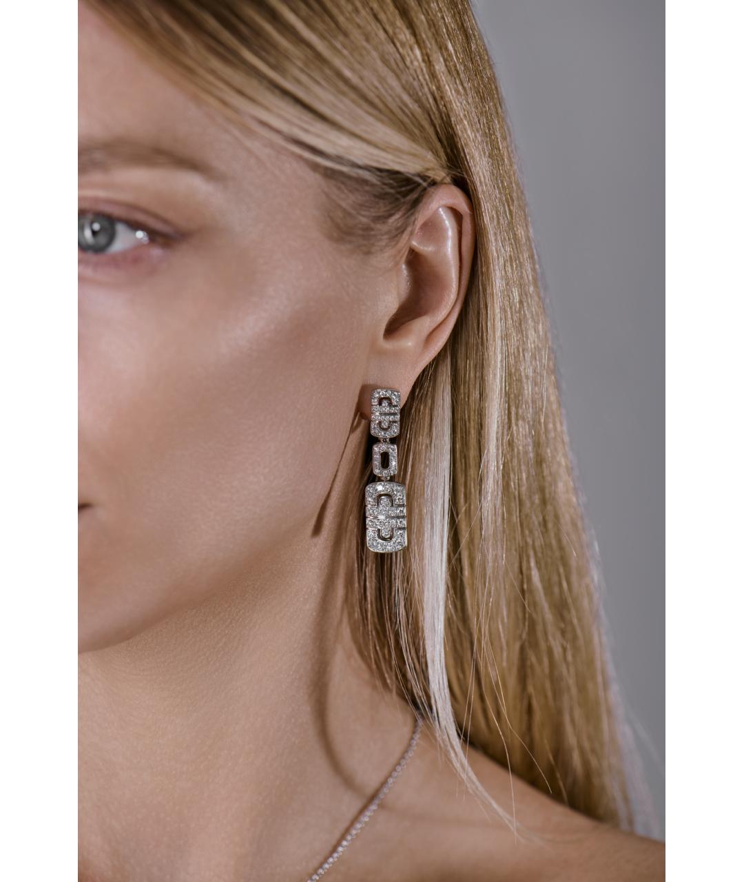 BVLGARI Серебряные серьги из белого золота, фото 2