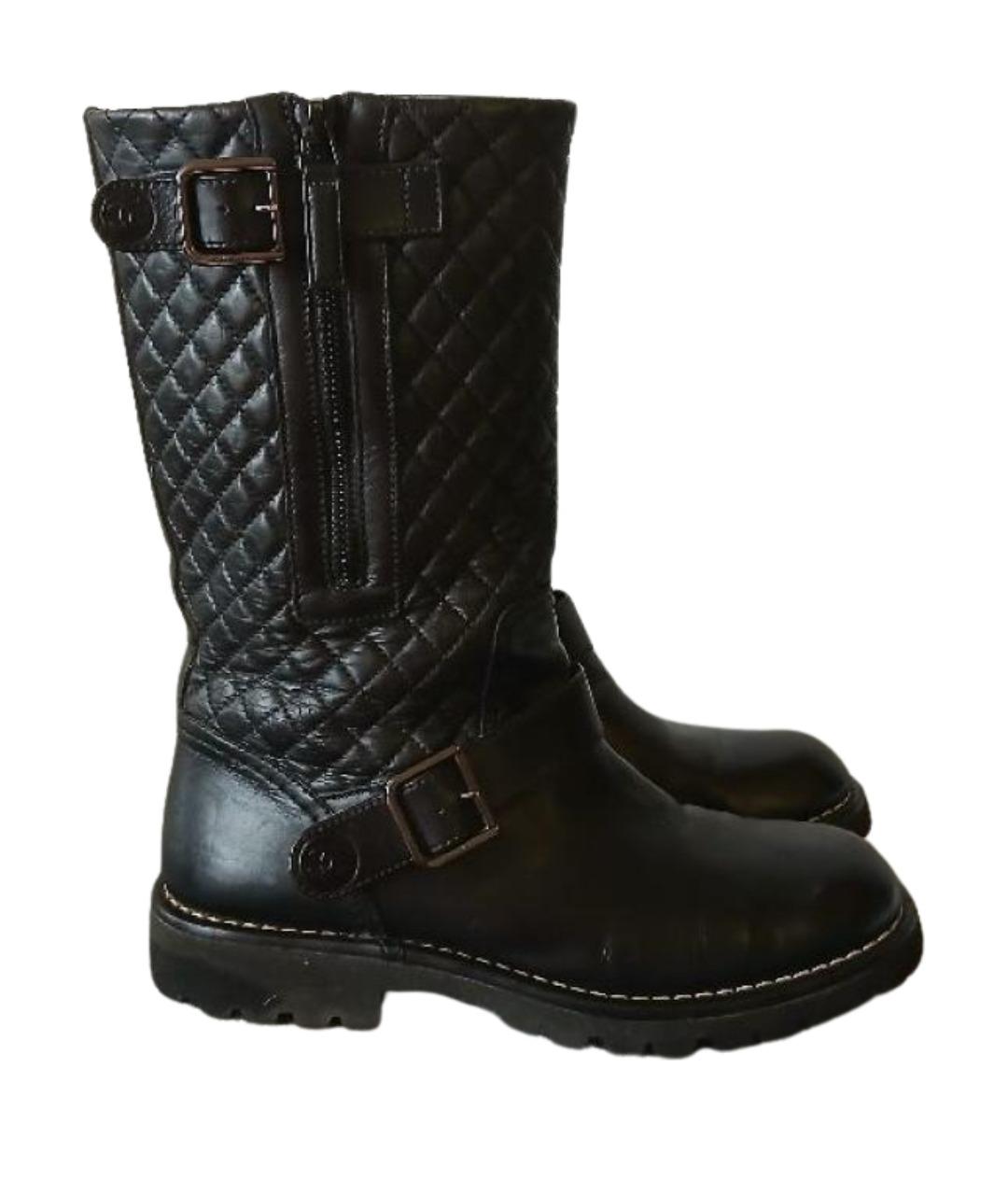 CHANEL Черные кожаные сапоги, фото 1