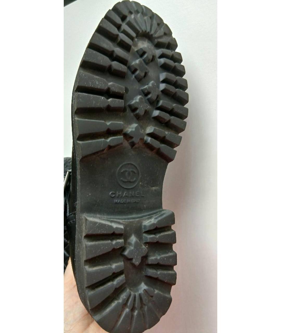 CHANEL Черные кожаные сапоги, фото 7