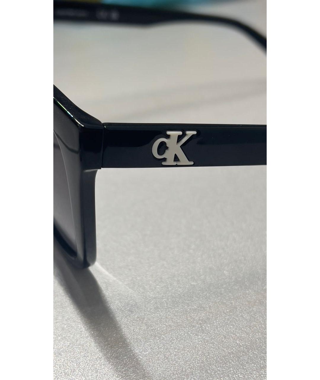 CALVIN KLEIN Черные пластиковые солнцезащитные очки, фото 3