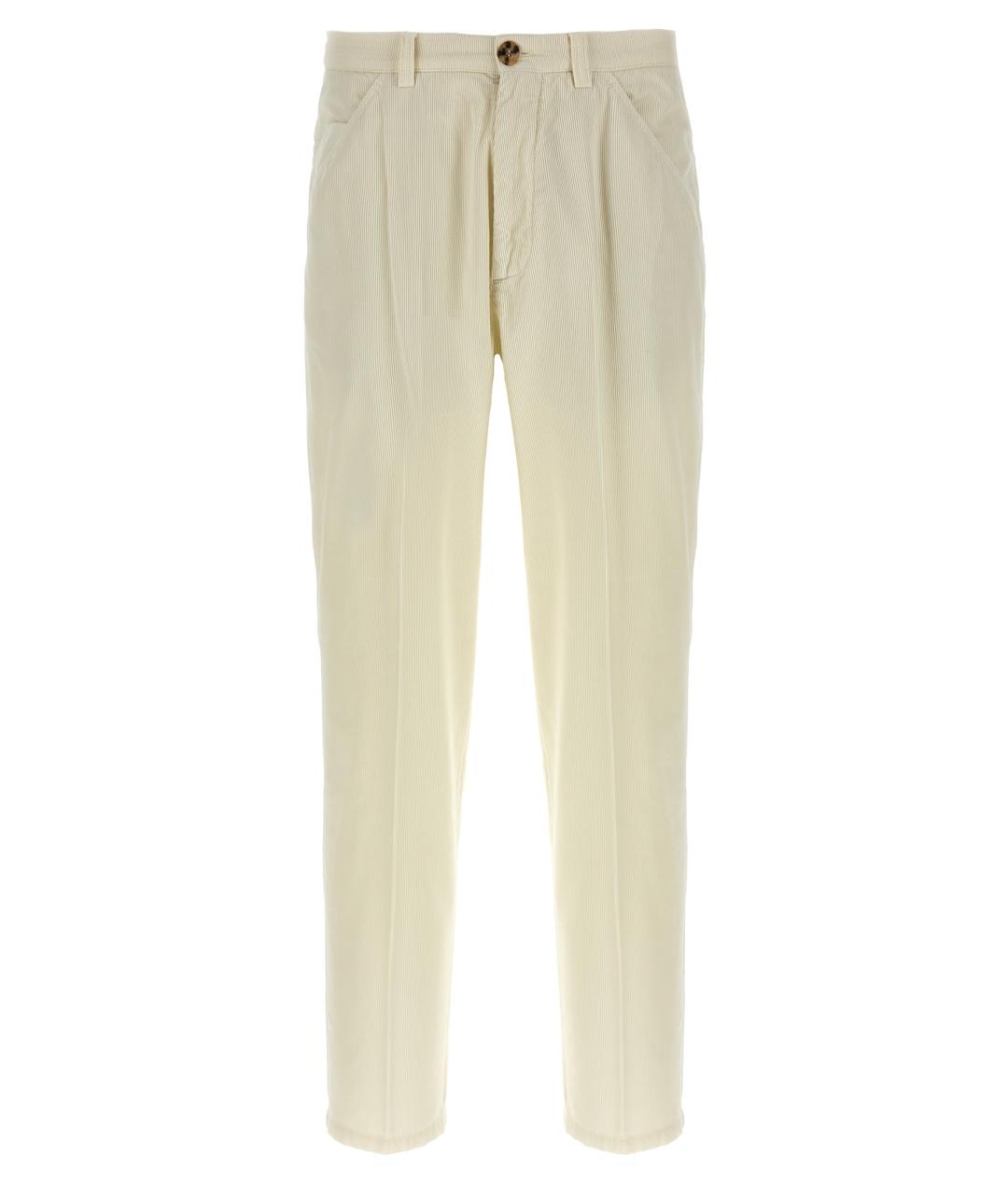 BRUNELLO CUCINELLI Бежевые хлопковые повседневные брюки, фото 1