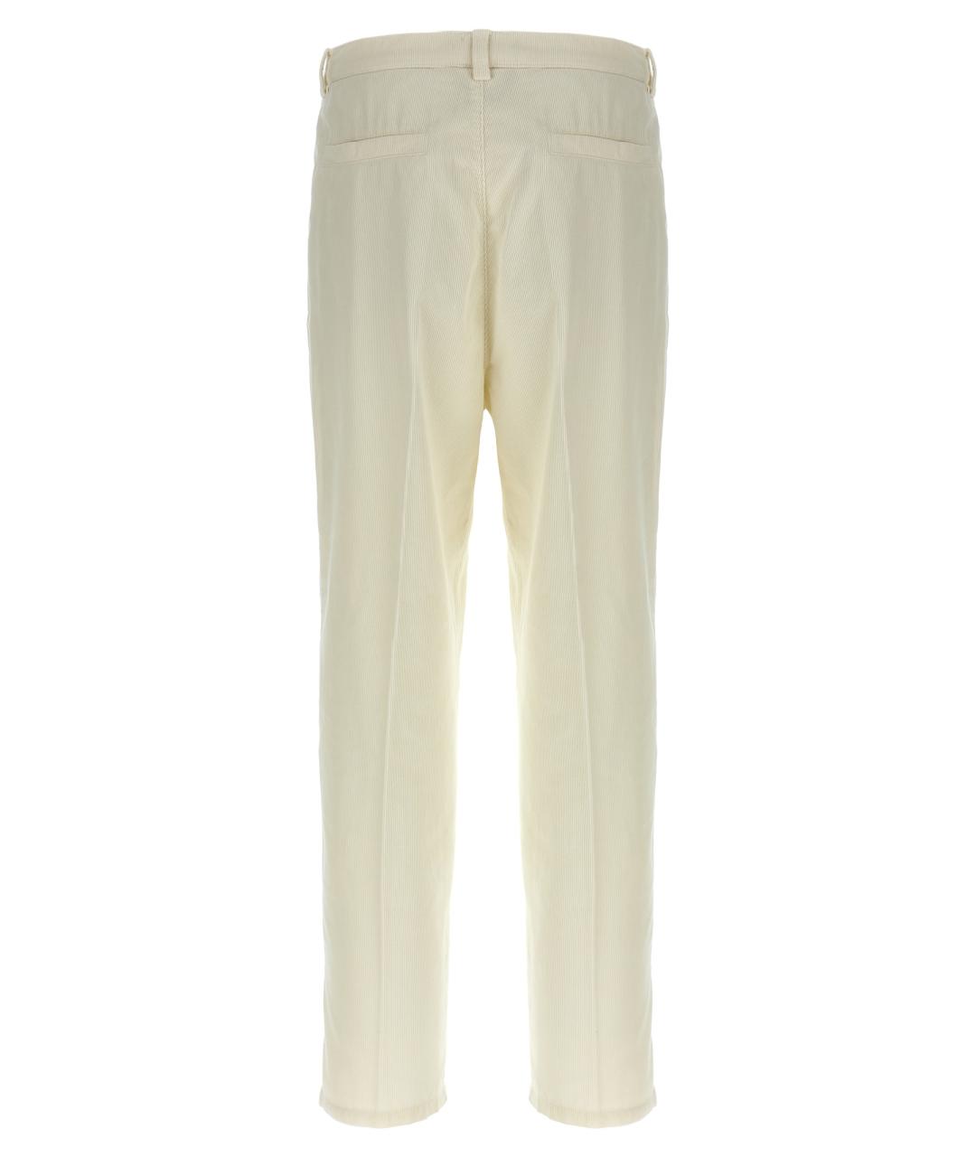 BRUNELLO CUCINELLI Бежевые хлопковые повседневные брюки, фото 2