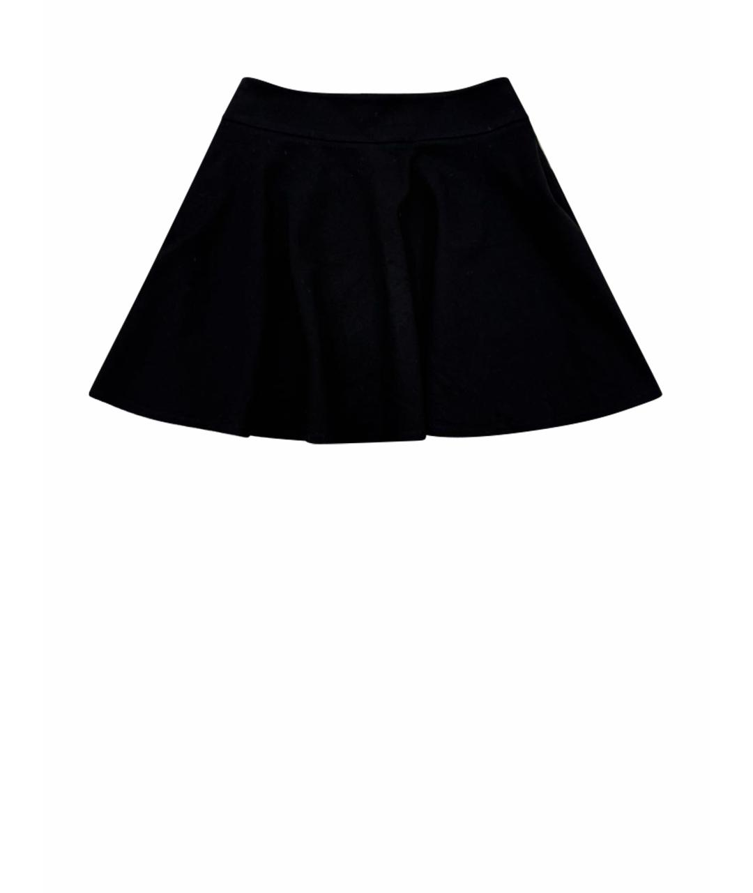 ALEXANDER MCQUEEN Черная хлопковая юбка мини, фото 1