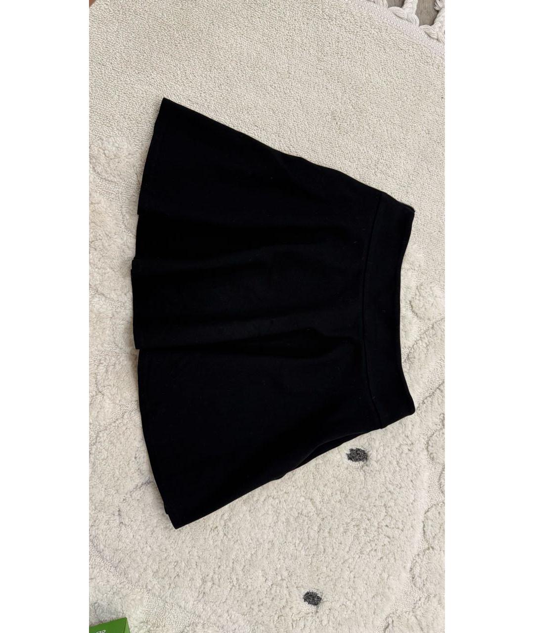 ALEXANDER MCQUEEN Черная хлопковая юбка мини, фото 3
