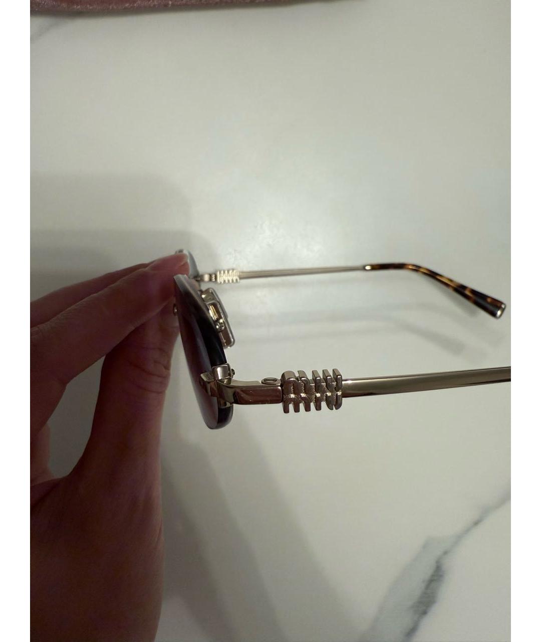 MIU MIU Серые металлические солнцезащитные очки, фото 3