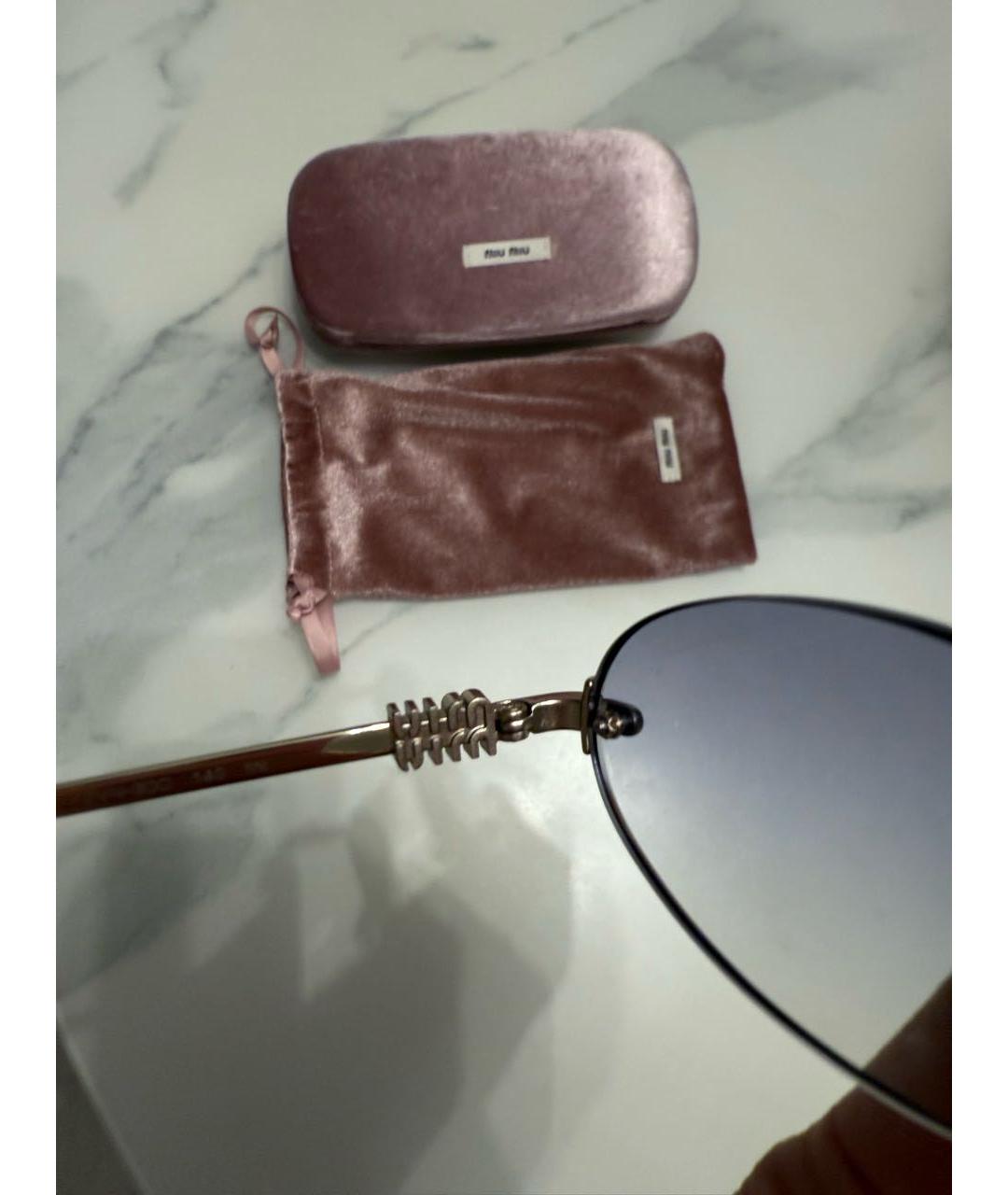 MIU MIU Серые металлические солнцезащитные очки, фото 4