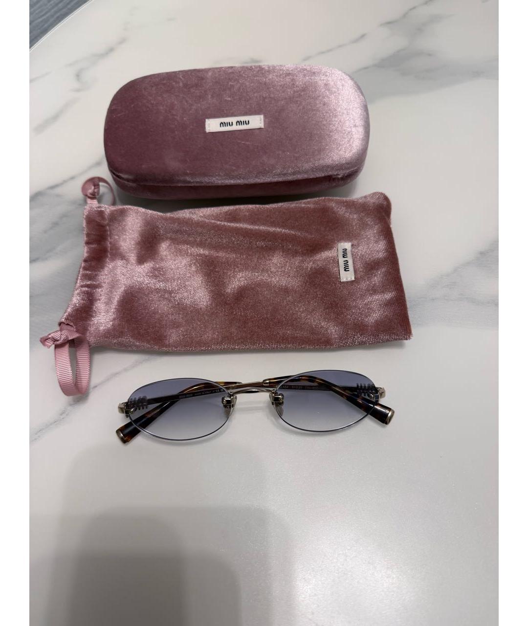 MIU MIU Серые металлические солнцезащитные очки, фото 6