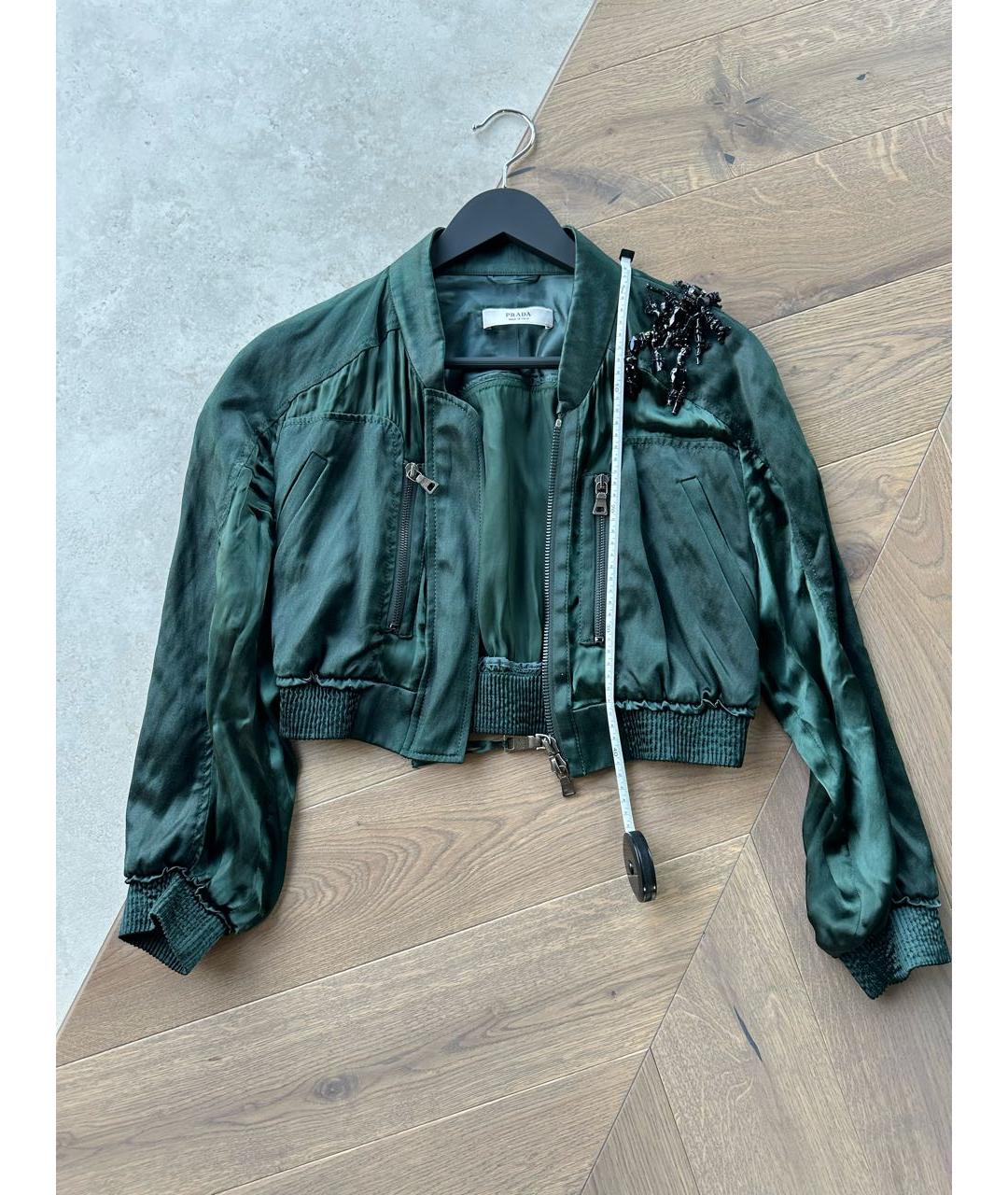 PRADA Зеленый шелковый жакет/пиджак, фото 8