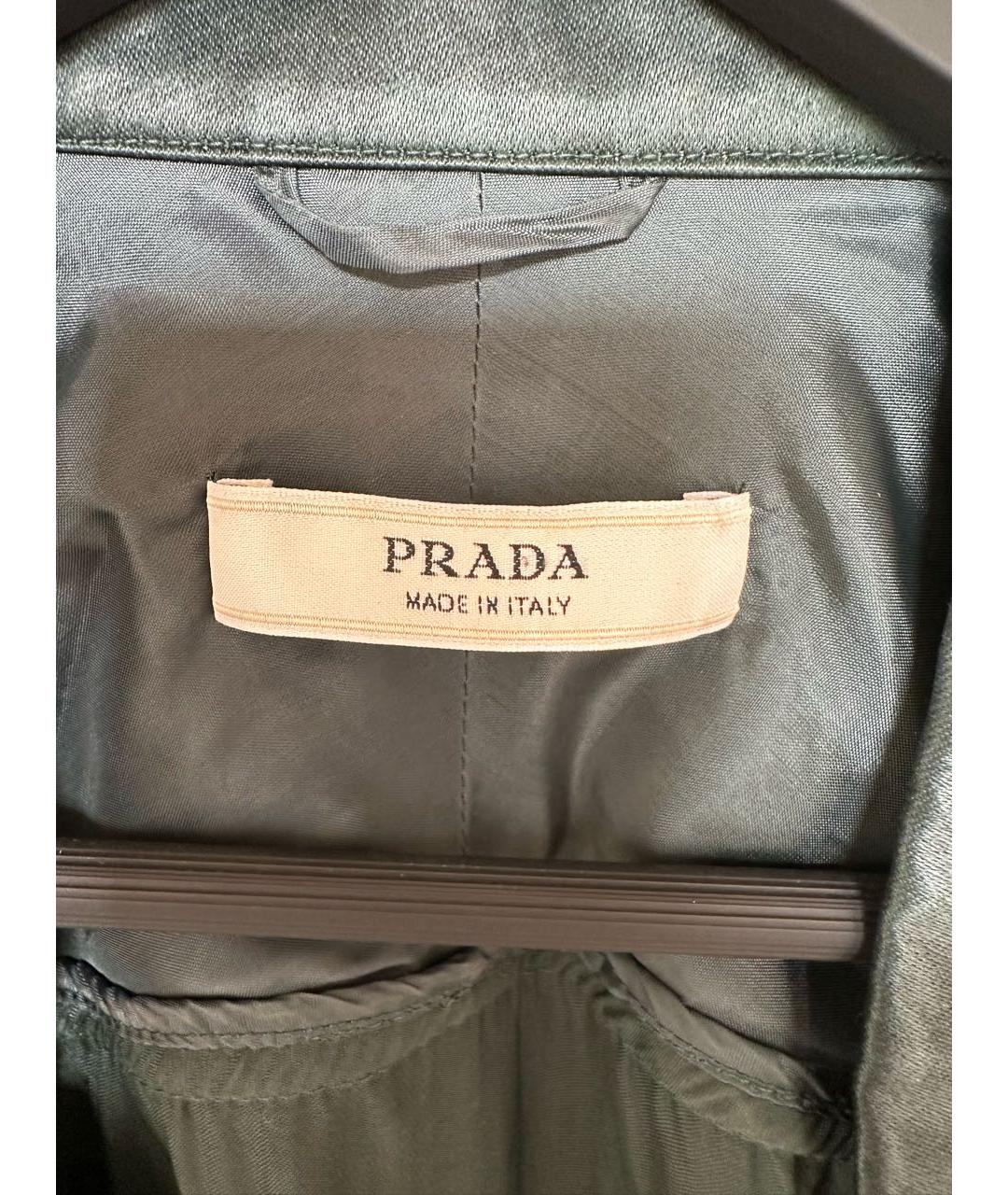 PRADA Зеленый шелковый жакет/пиджак, фото 3
