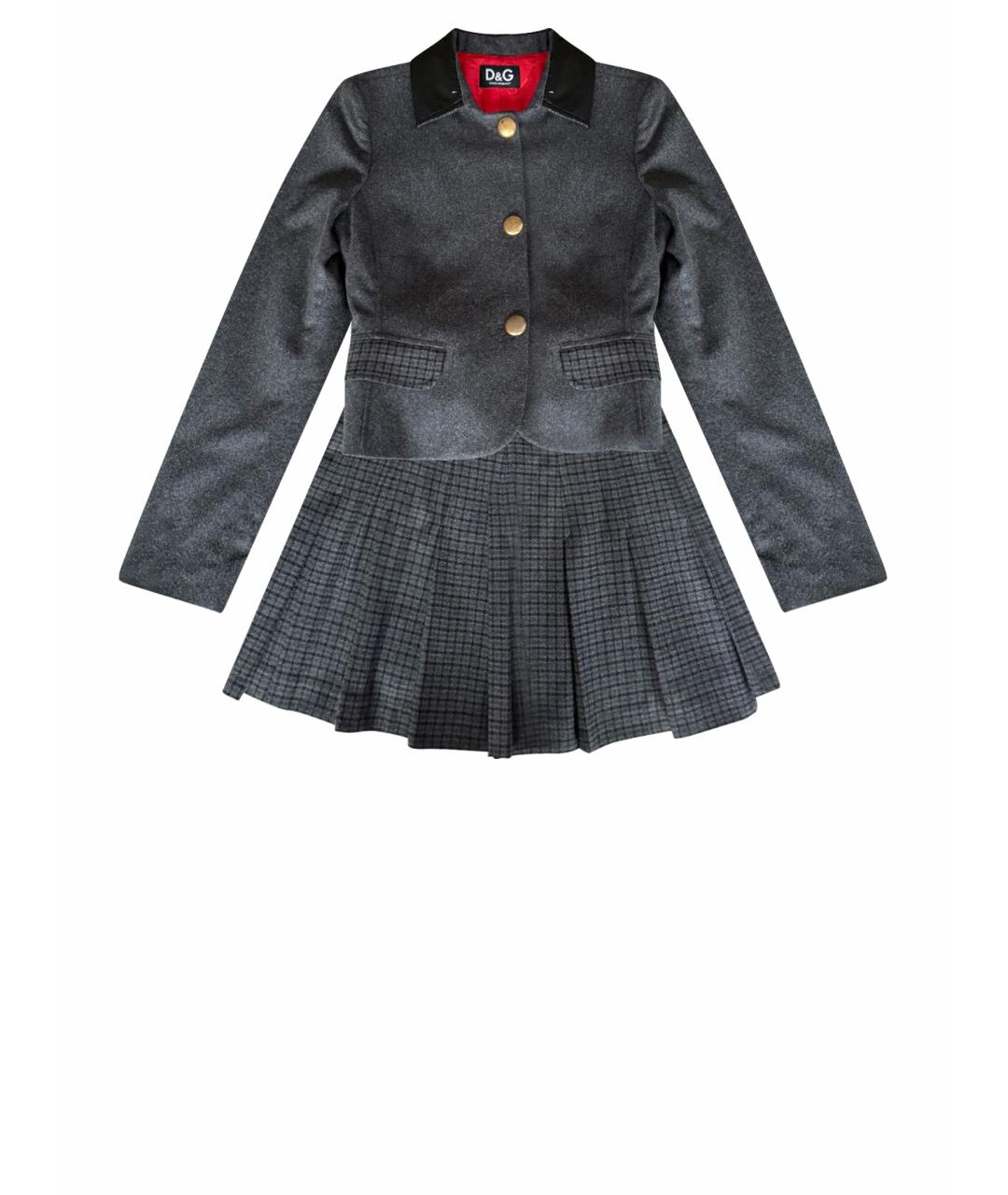 DOLCE&GABBANA Серый шерстяной костюм с юбками, фото 1