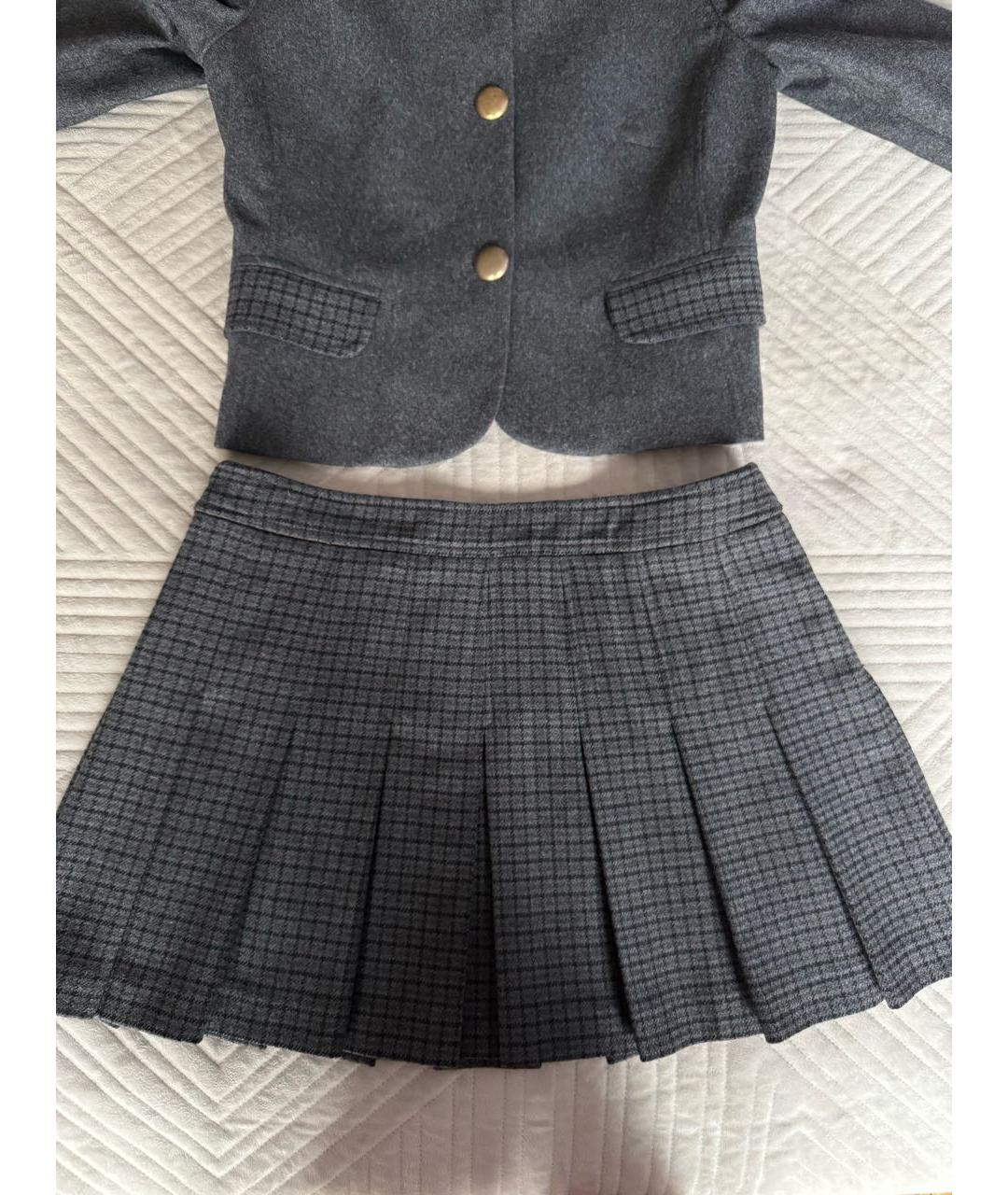 DOLCE&GABBANA Серый шерстяной костюм с юбками, фото 2