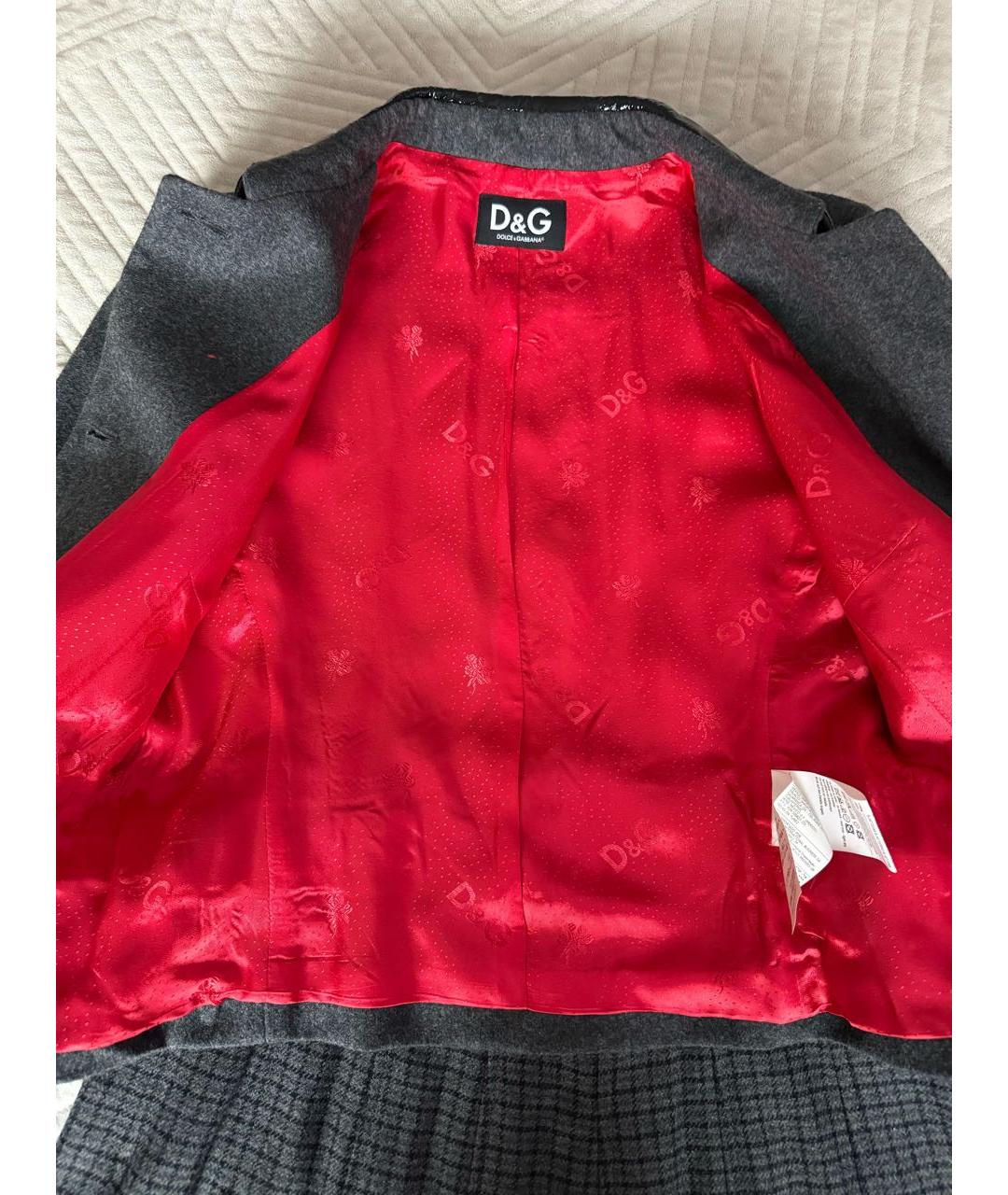 DOLCE&GABBANA Серый шерстяной костюм с юбками, фото 4