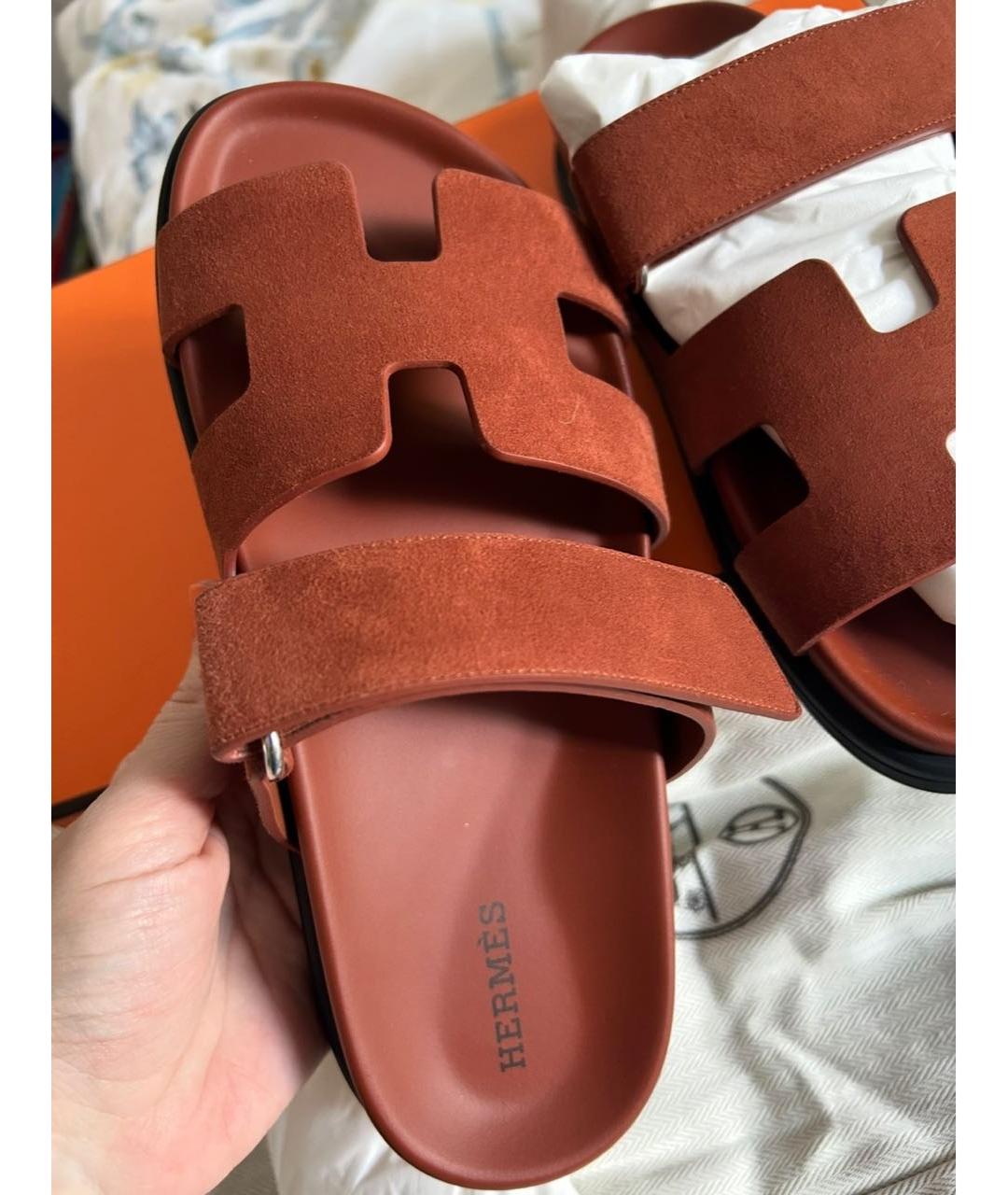 HERMES Замшевые сандалии, фото 4