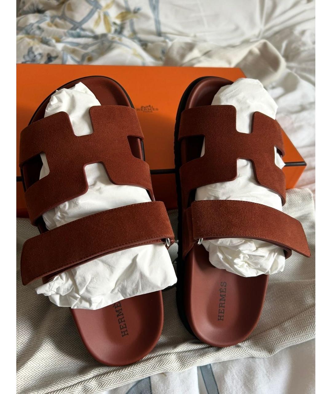 HERMES Замшевые сандалии, фото 3