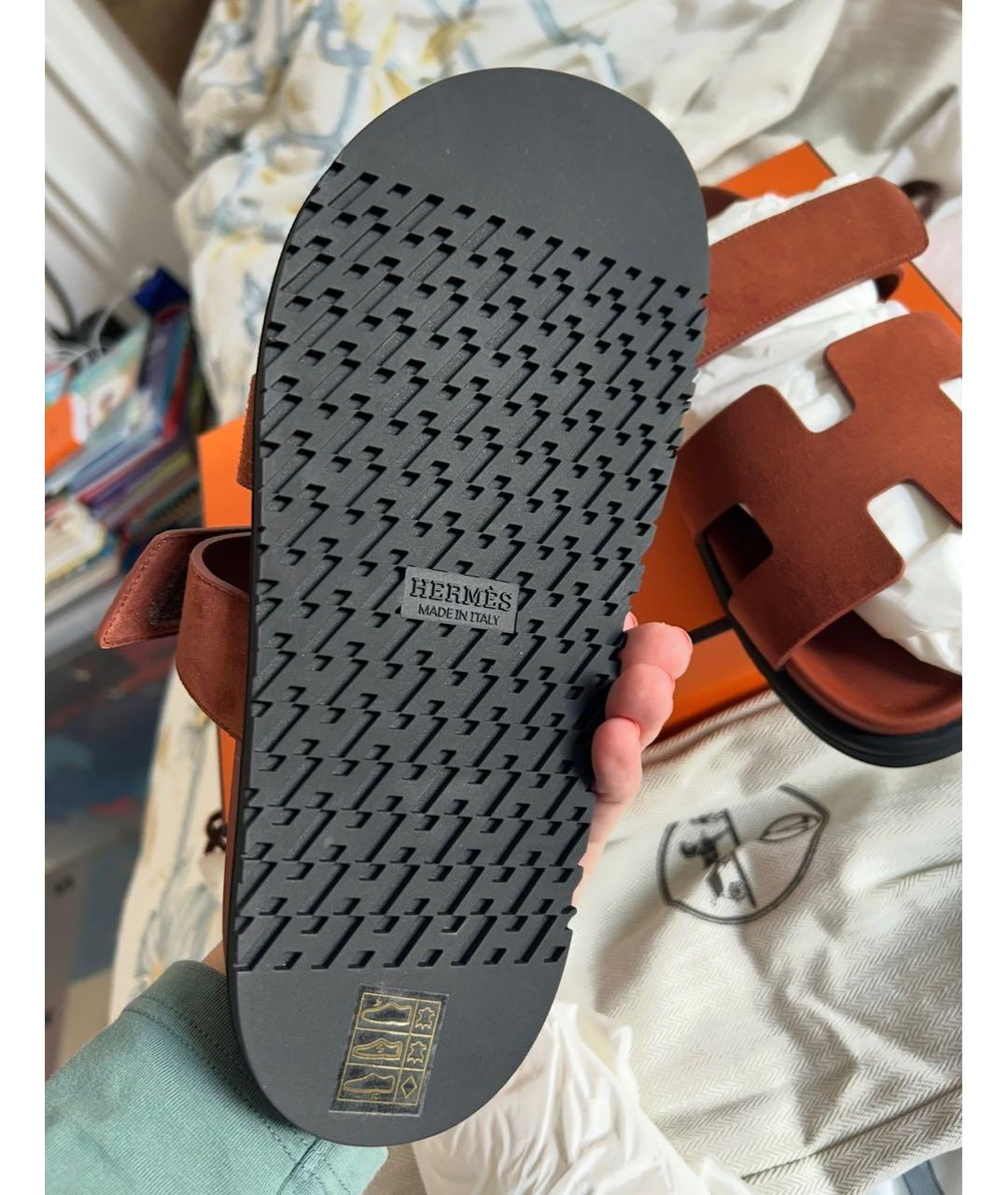 HERMES Замшевые сандалии, фото 5