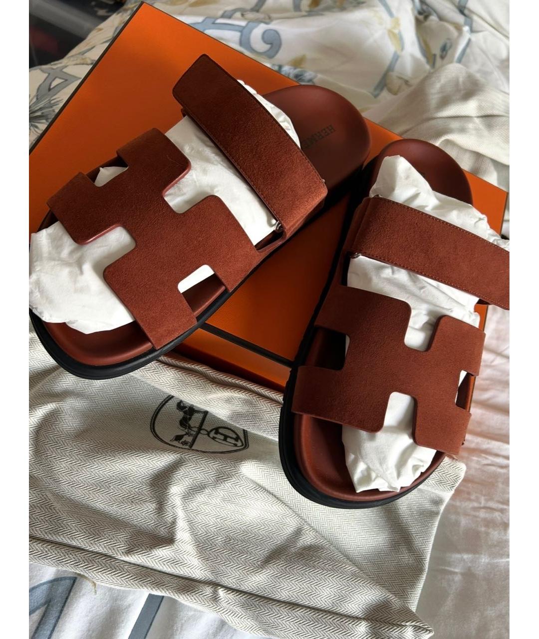 HERMES Замшевые сандалии, фото 2