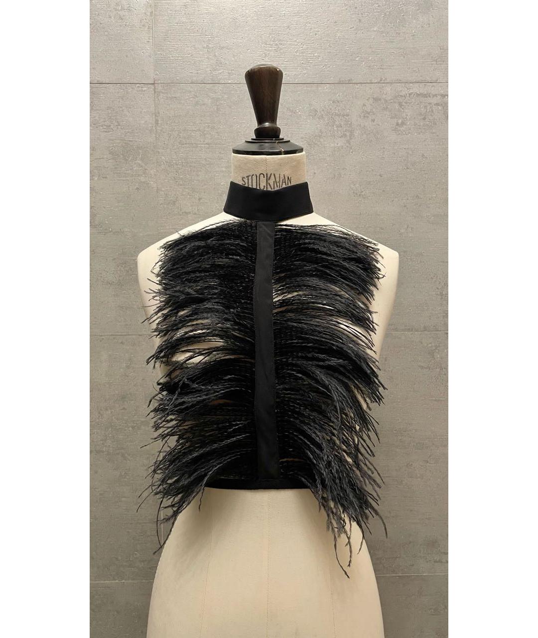 ANN DEMEULEMEESTER Черный шелковый воротник, фото 2