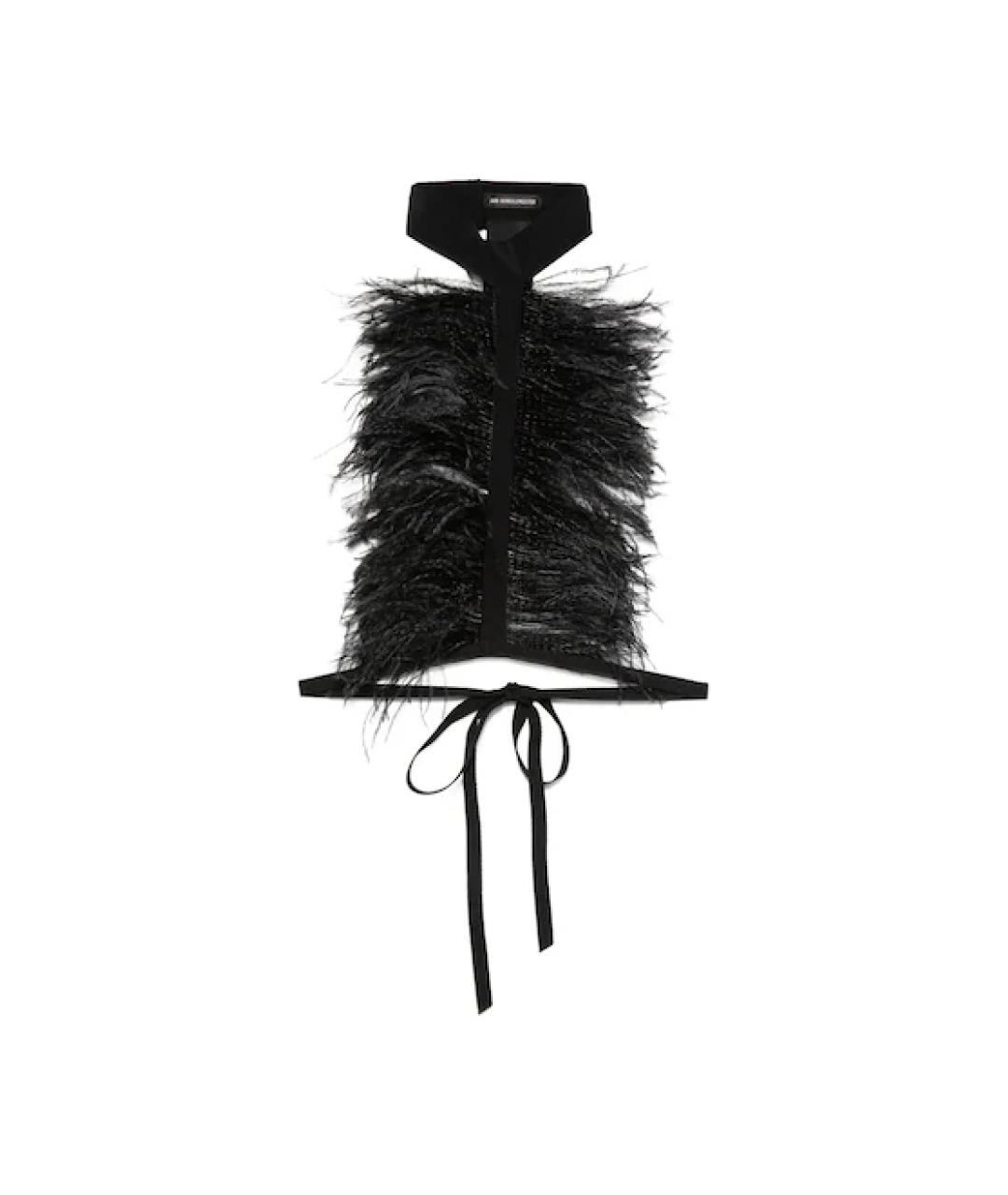 ANN DEMEULEMEESTER Черный шелковый воротник, фото 1