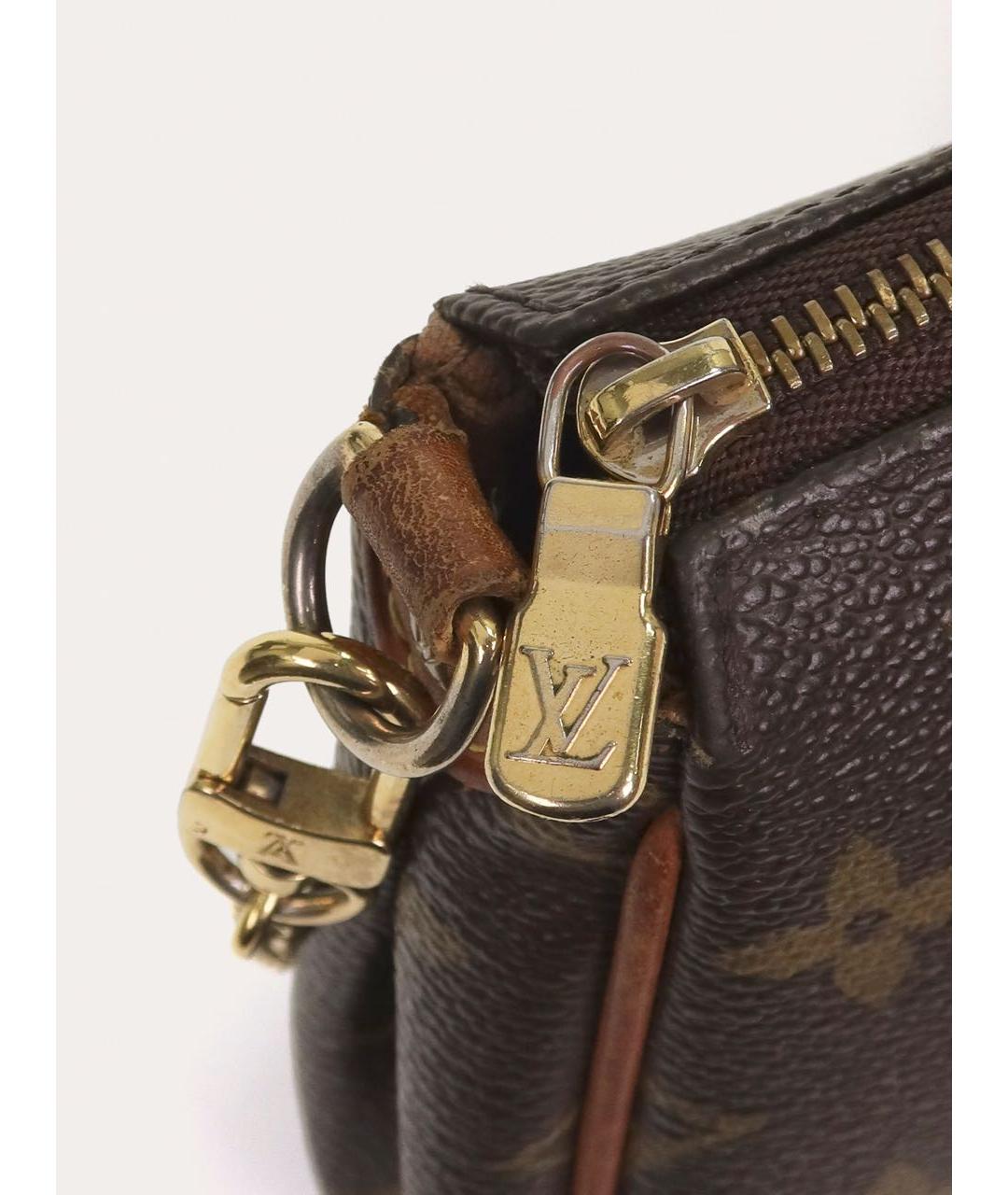 LOUIS VUITTON Коричневая кожаная сумка через плечо, фото 6