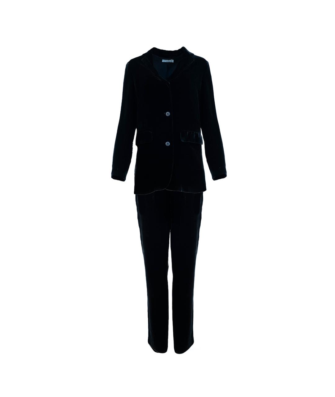 VINCE Черный бархатный костюм с брюками, фото 10