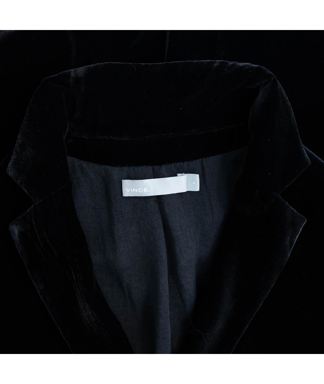 VINCE Черный бархатный костюм с брюками, фото 6