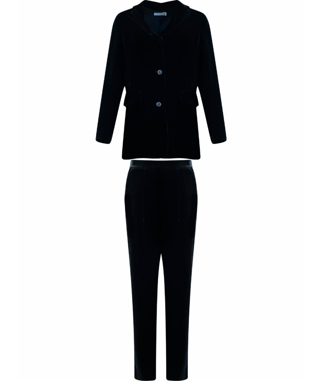 VINCE Черный бархатный костюм с брюками, фото 1