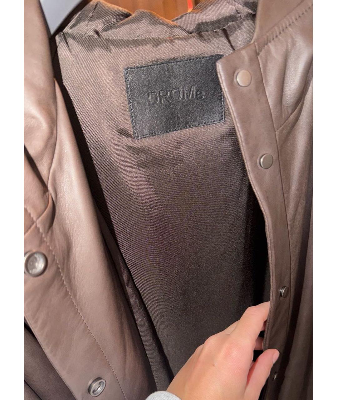 DROME Коричневая кожаная куртка, фото 4