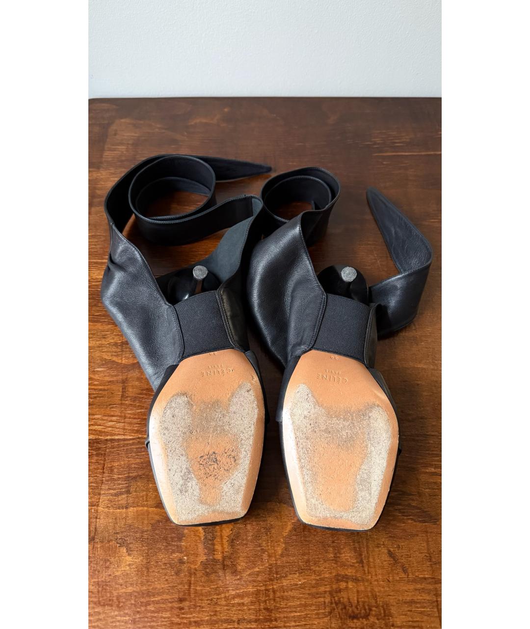 CELINE Черные кожаные балетки, фото 5