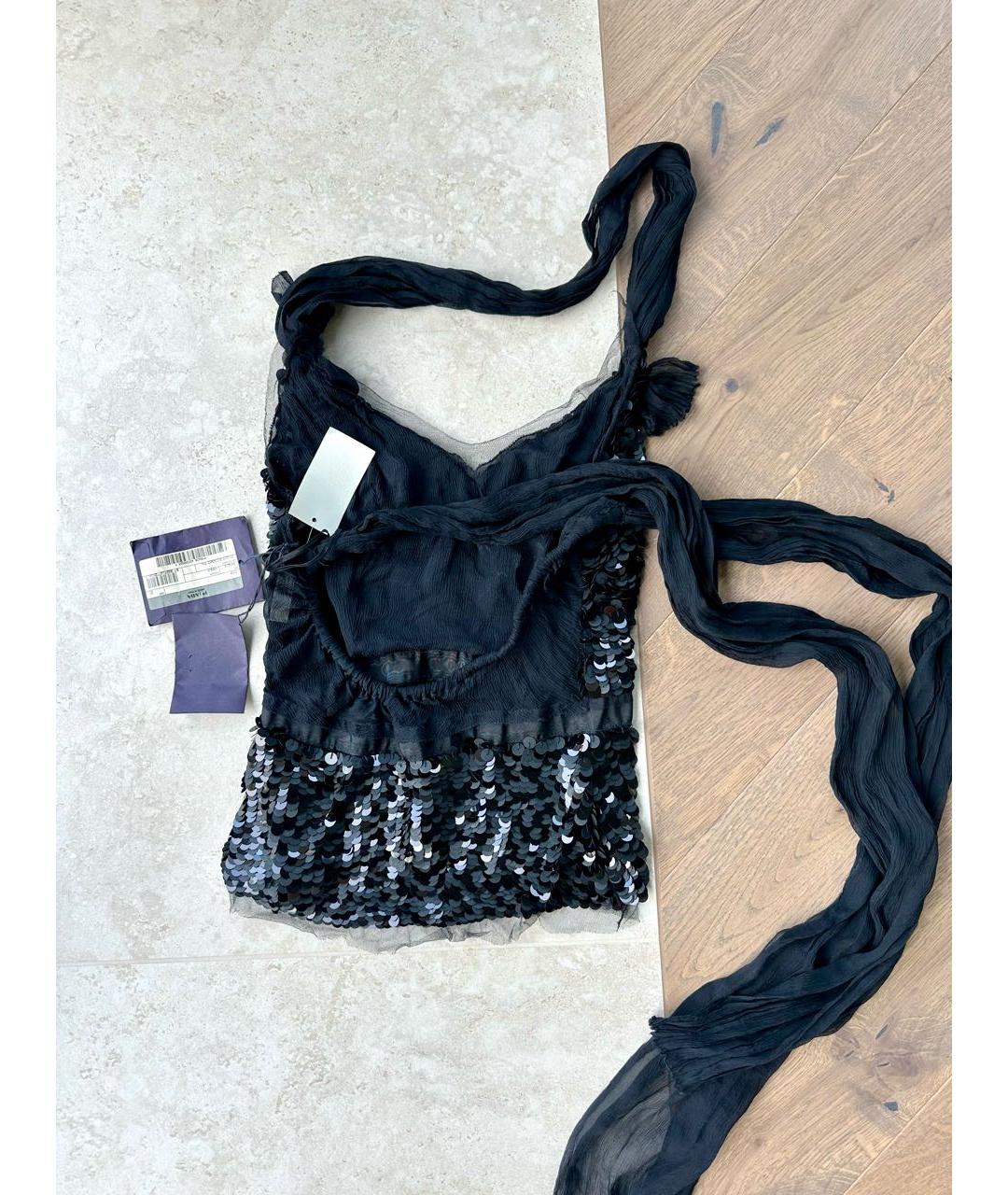 PRADA Черная шелковая блузы, фото 2