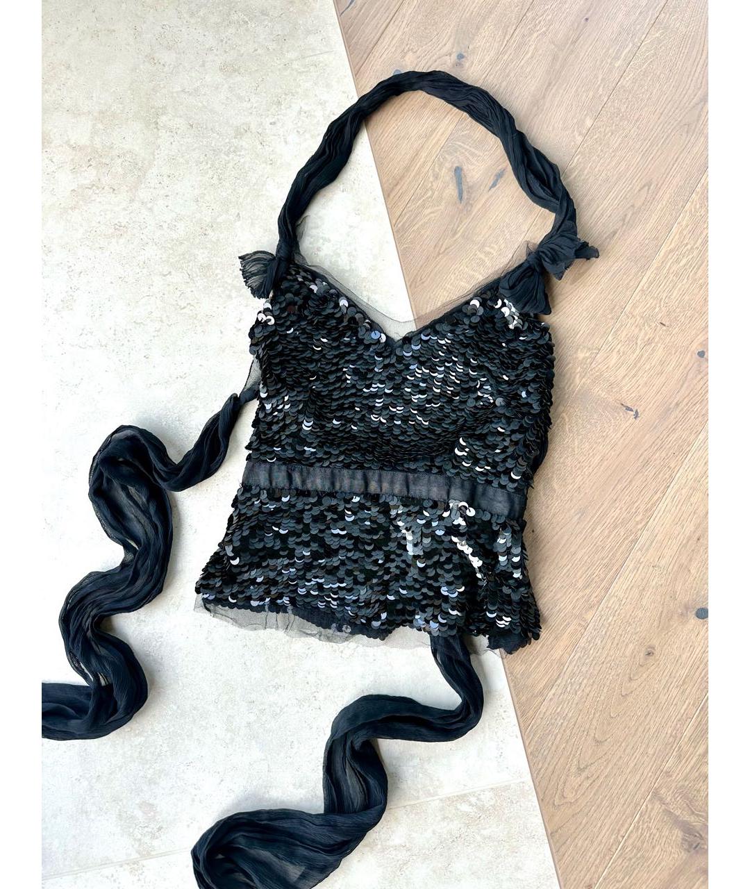 PRADA Черная шелковая блузы, фото 6