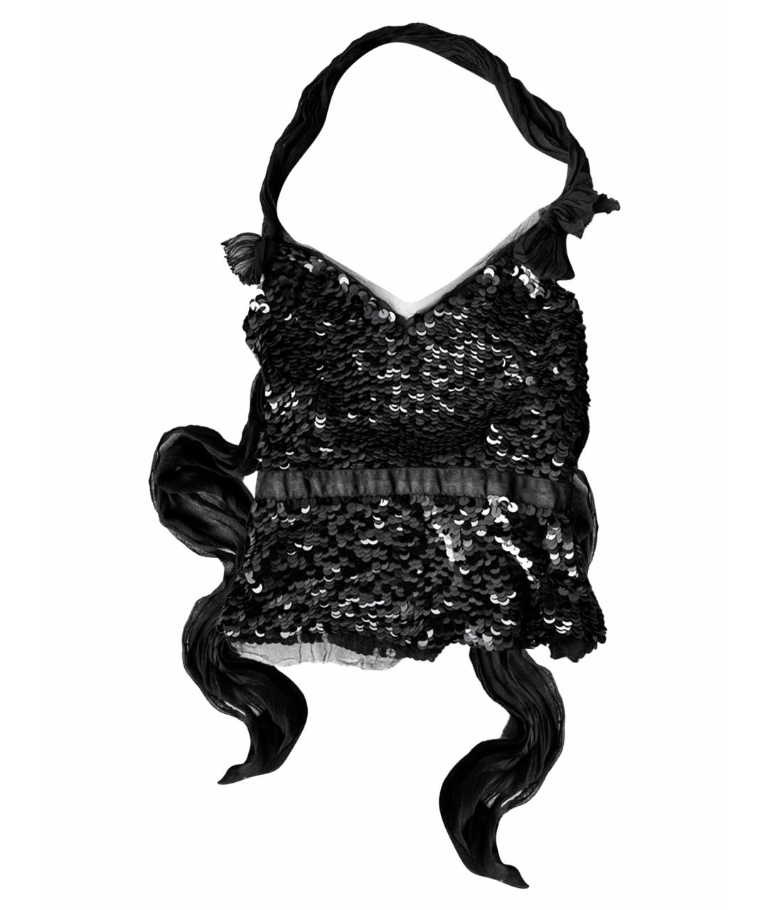 PRADA Черная шелковая блузы, фото 7