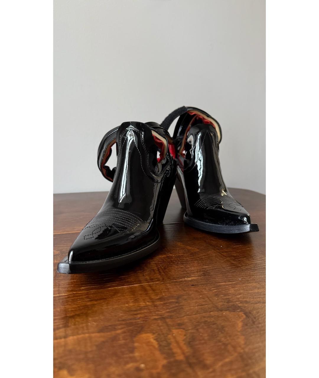 MAISON MARGIELA Черные ботильоны из лакированной кожи, фото 3