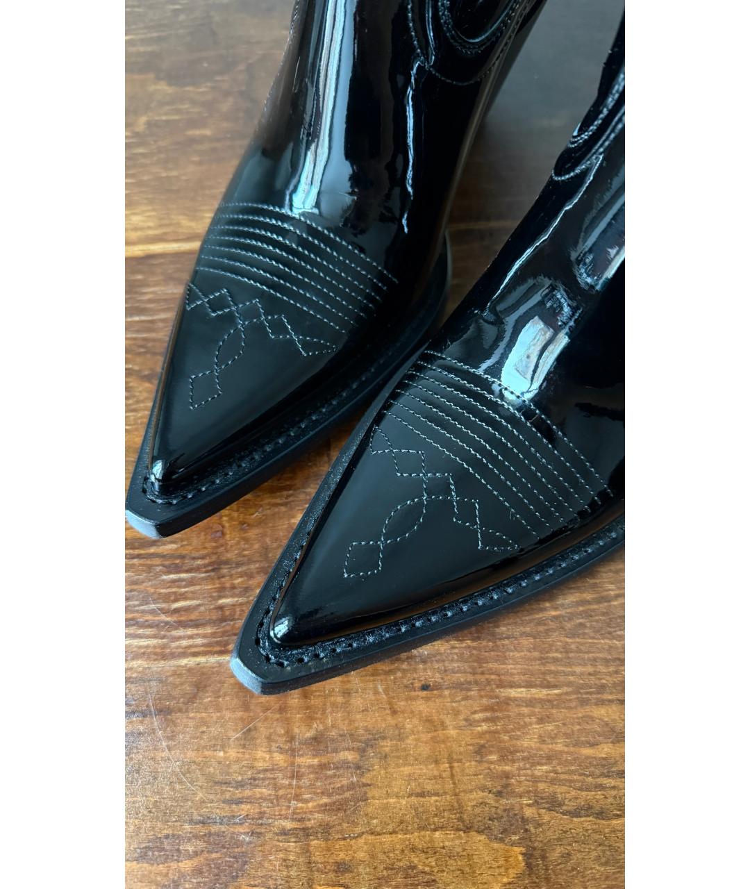 MAISON MARGIELA Черные ботильоны из лакированной кожи, фото 4