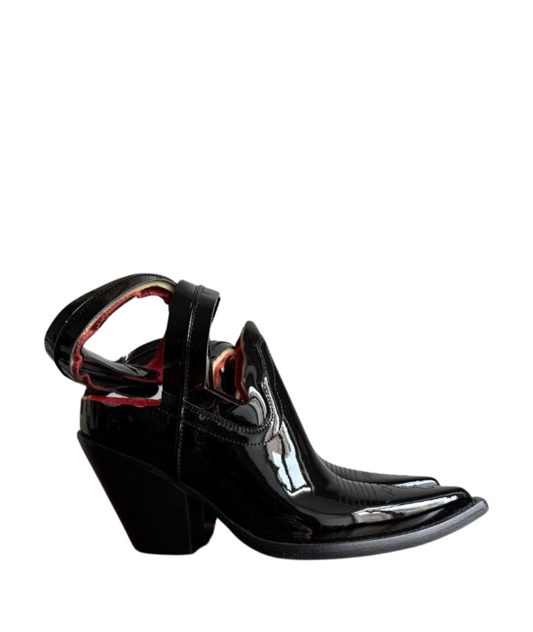 MAISON MARGIELA Черные ботильоны из лакированной кожи, фото 1