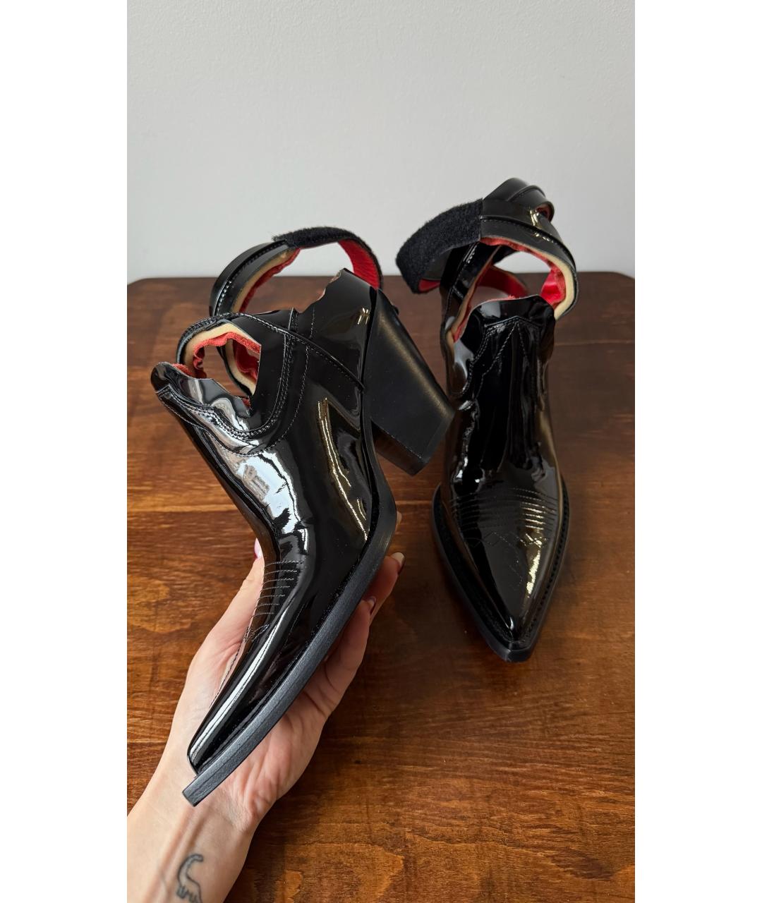 MAISON MARGIELA Черные ботильоны из лакированной кожи, фото 2