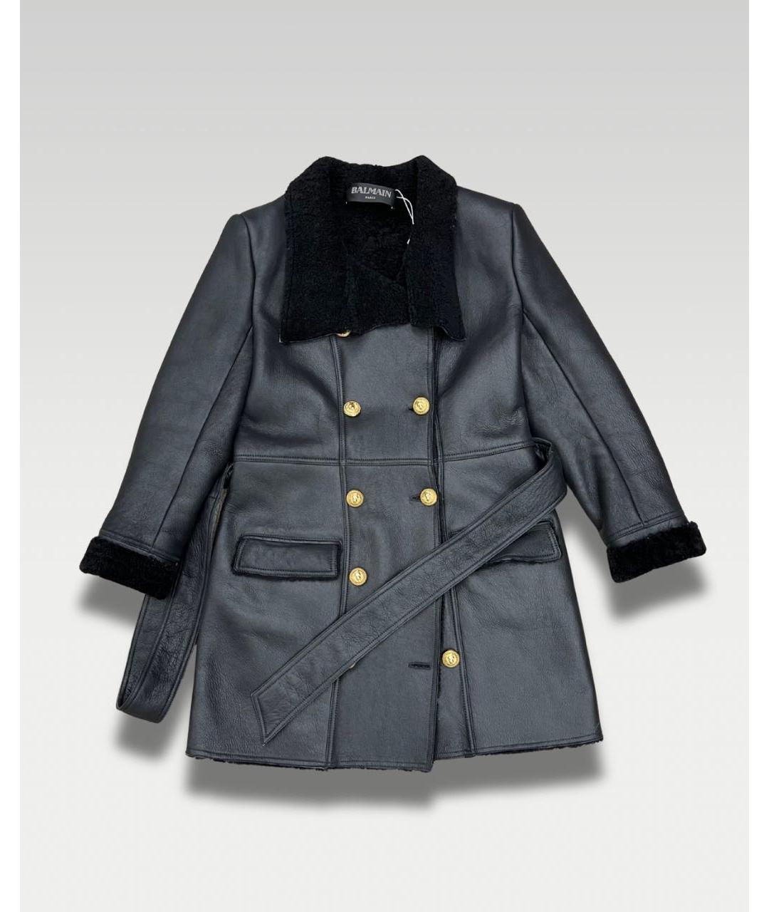 BALMAIN Черная кожаная дубленка, фото 7