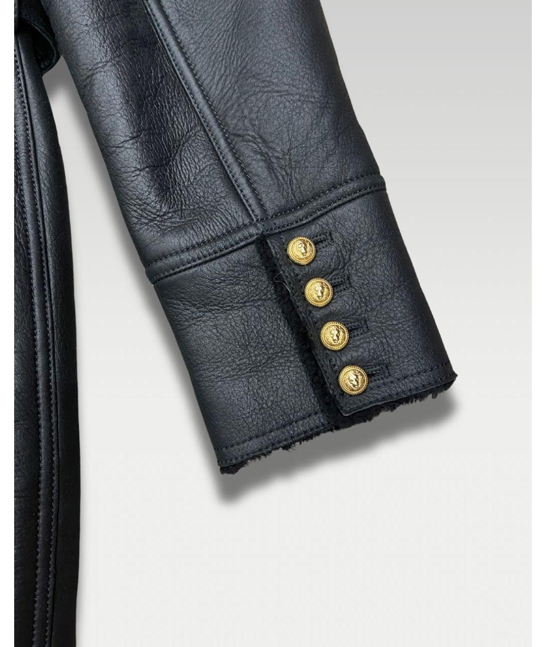 BALMAIN Черная кожаная дубленка, фото 4