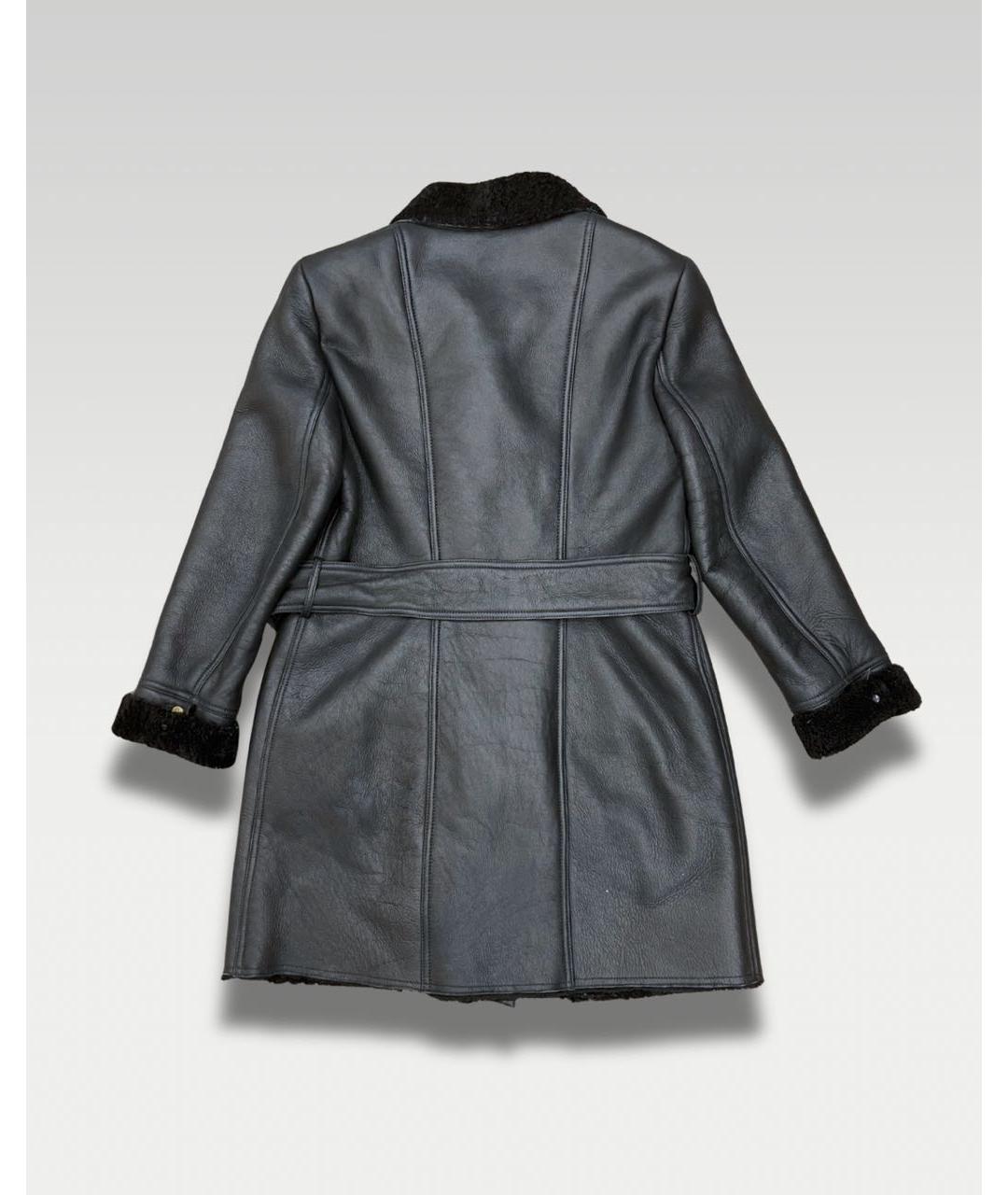 BALMAIN Черная кожаная дубленка, фото 2