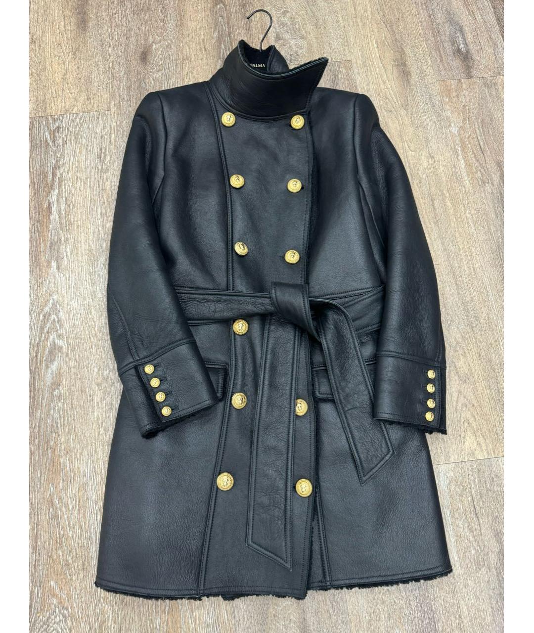 BALMAIN Черная кожаная дубленка, фото 8