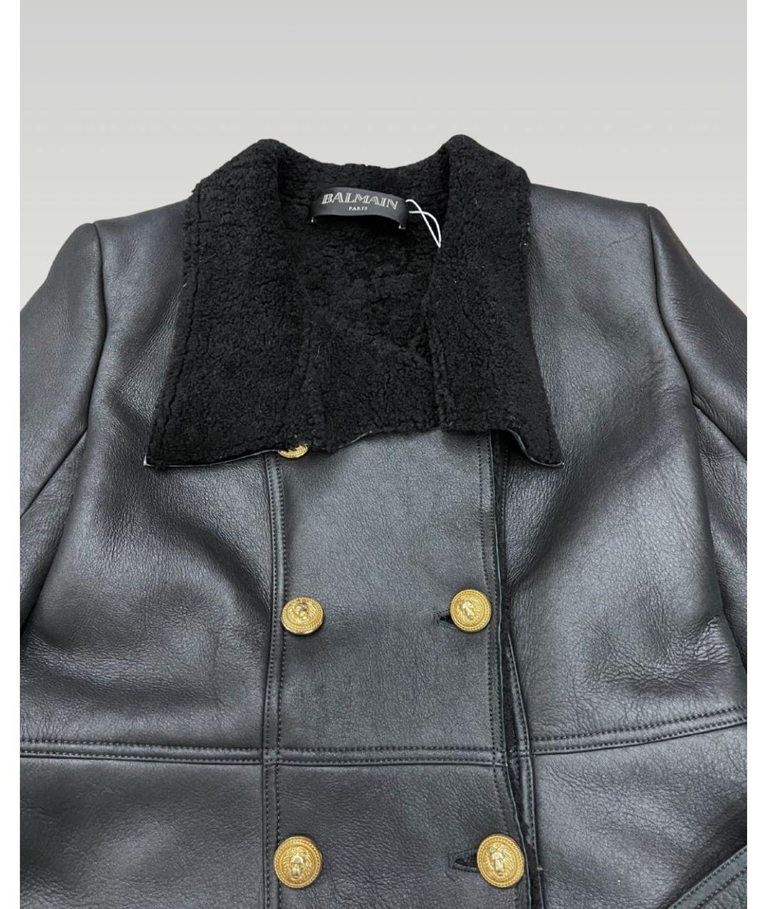 BALMAIN Черная кожаная дубленка, фото 4