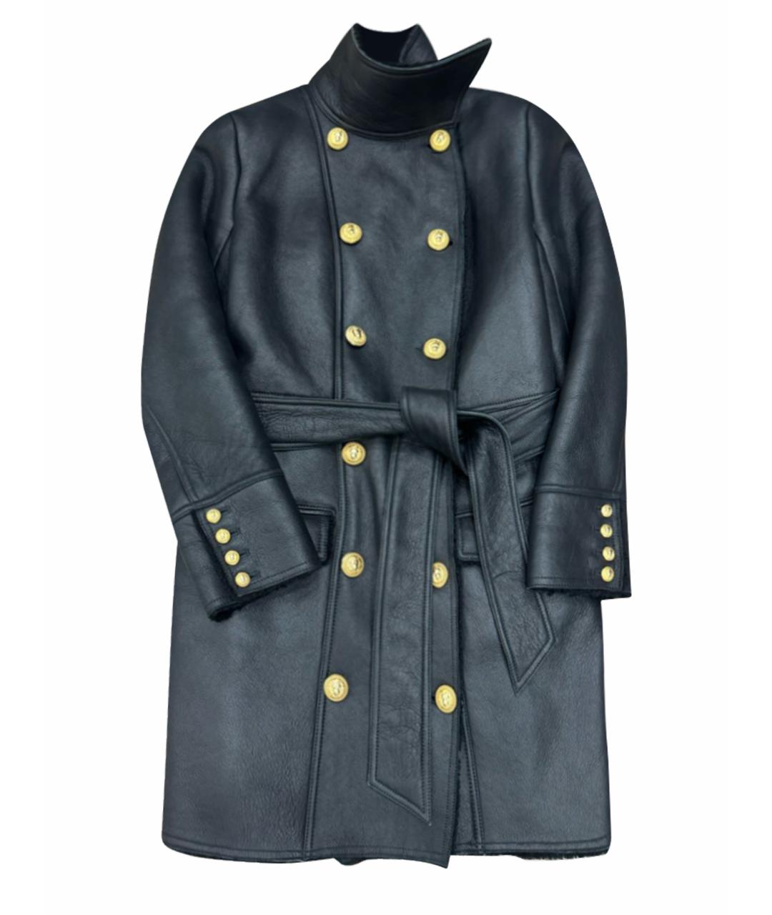 BALMAIN Черная кожаная дубленка, фото 1