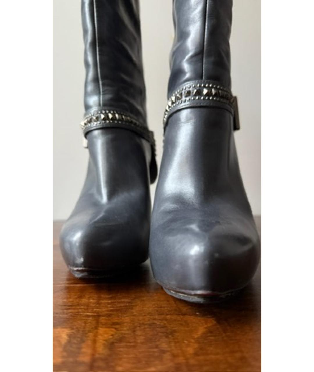 CESARE PACIOTTI Черные кожаные сапоги, фото 2