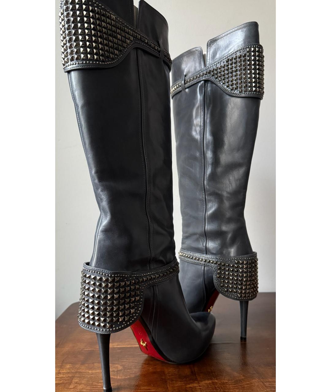 CESARE PACIOTTI Черные кожаные сапоги, фото 4