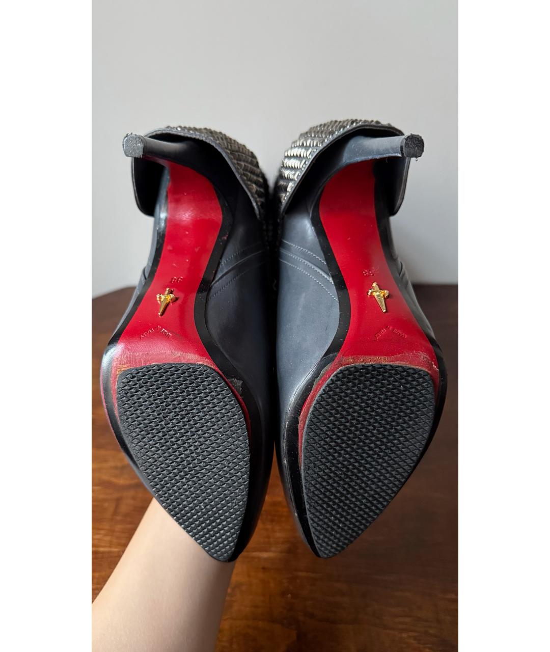 CESARE PACIOTTI Черные кожаные сапоги, фото 5