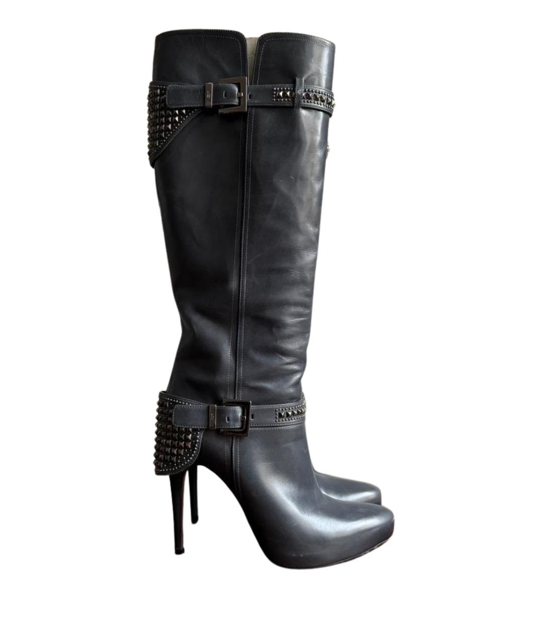 CESARE PACIOTTI Черные кожаные сапоги, фото 1