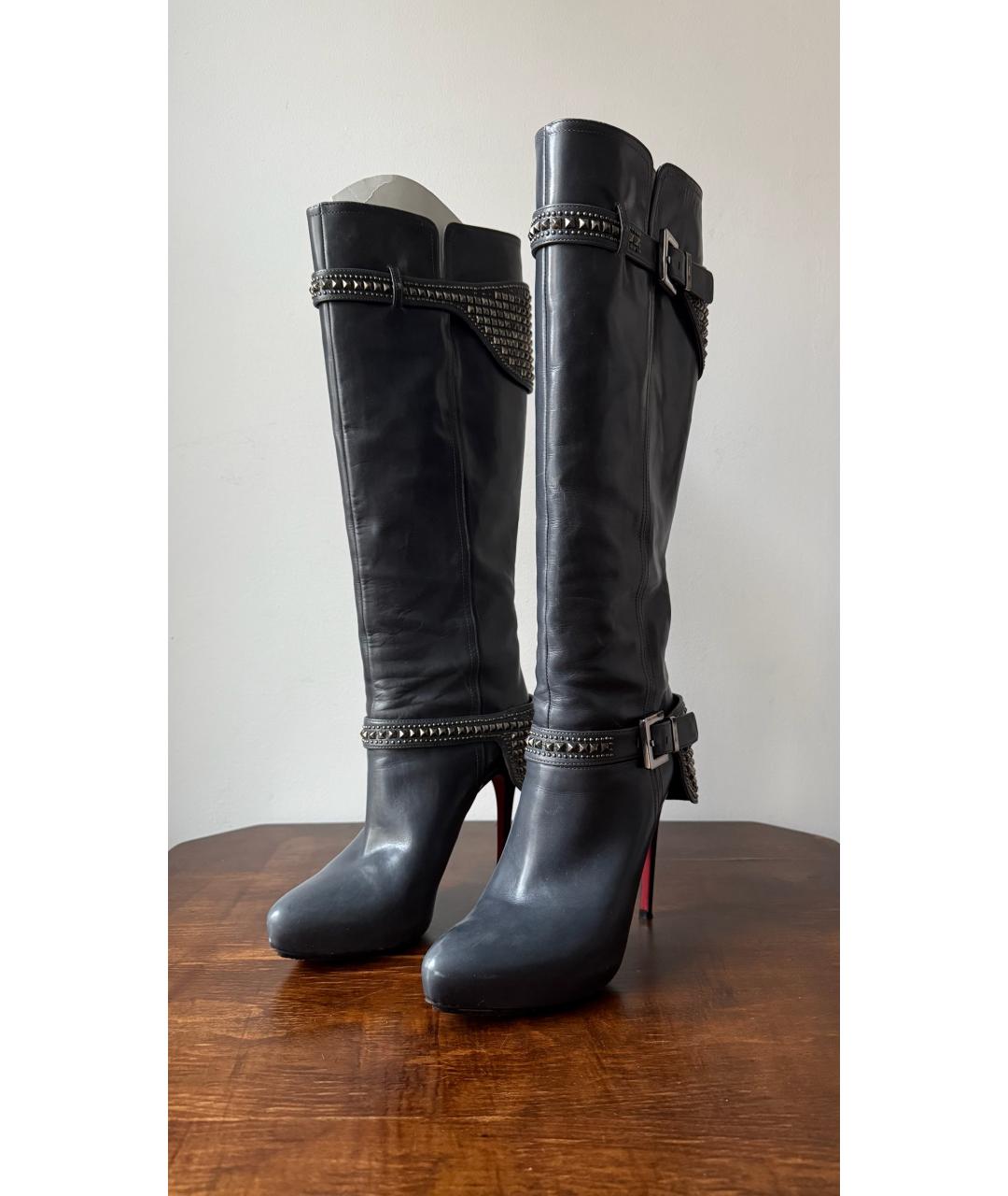 CESARE PACIOTTI Черные кожаные сапоги, фото 3