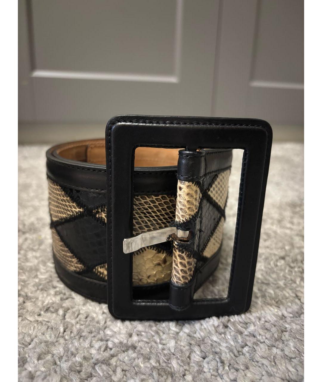 DOLCE&GABBANA Бежевый ремень из экзотической кожи, фото 5