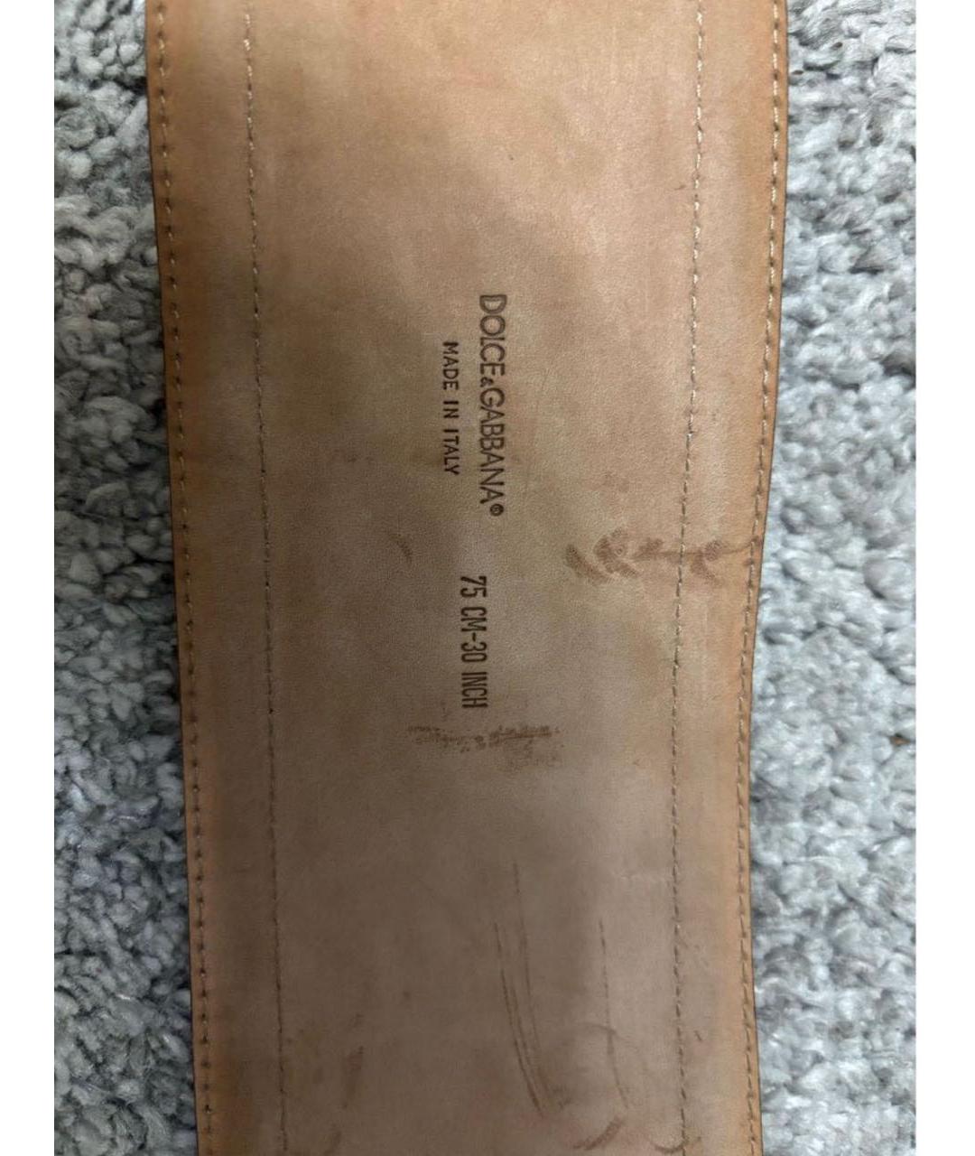 DOLCE&GABBANA Бежевый ремень из экзотической кожи, фото 3