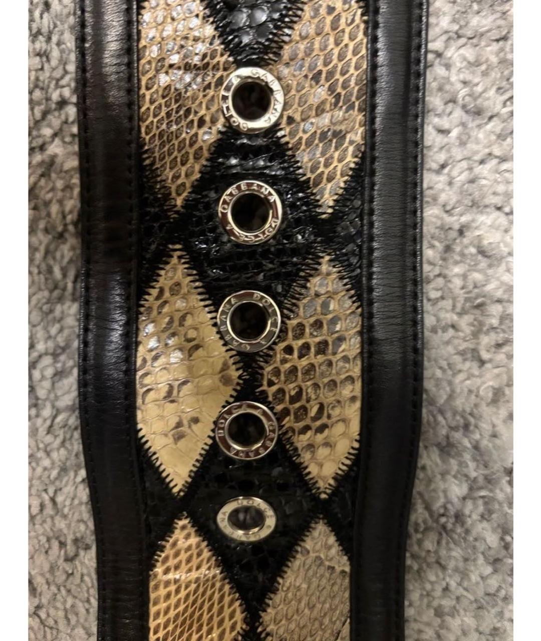 DOLCE&GABBANA Бежевый ремень из экзотической кожи, фото 4