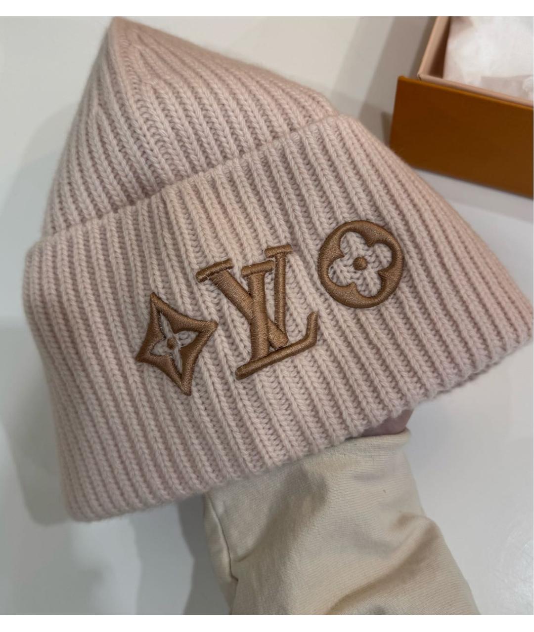 LOUIS VUITTON Розовая шерстяная шапка, фото 2
